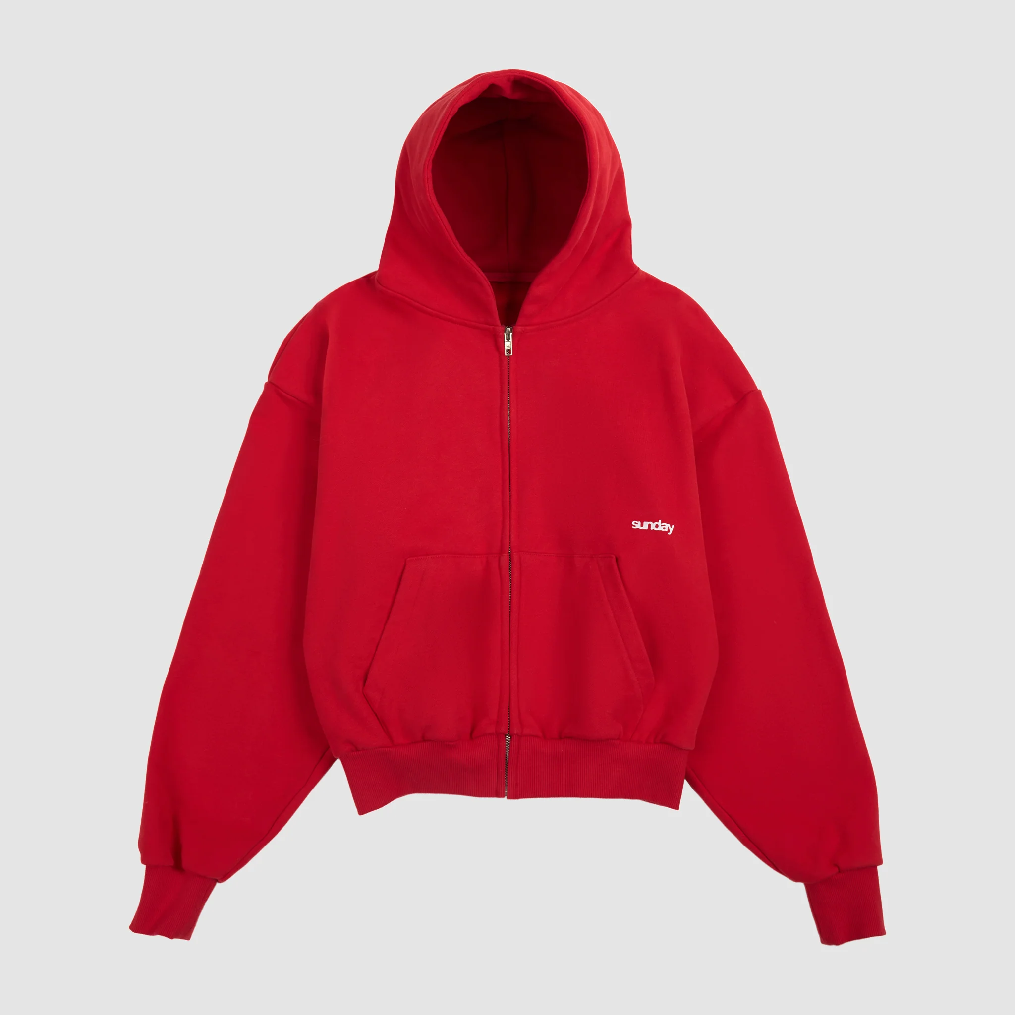 heavyweight script zip up nordic red
