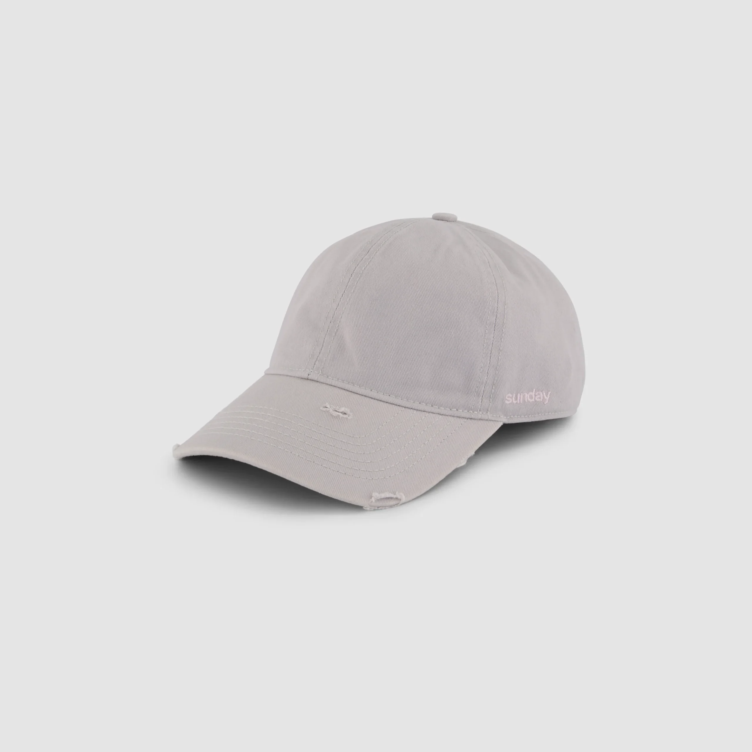 distressed script cap grey