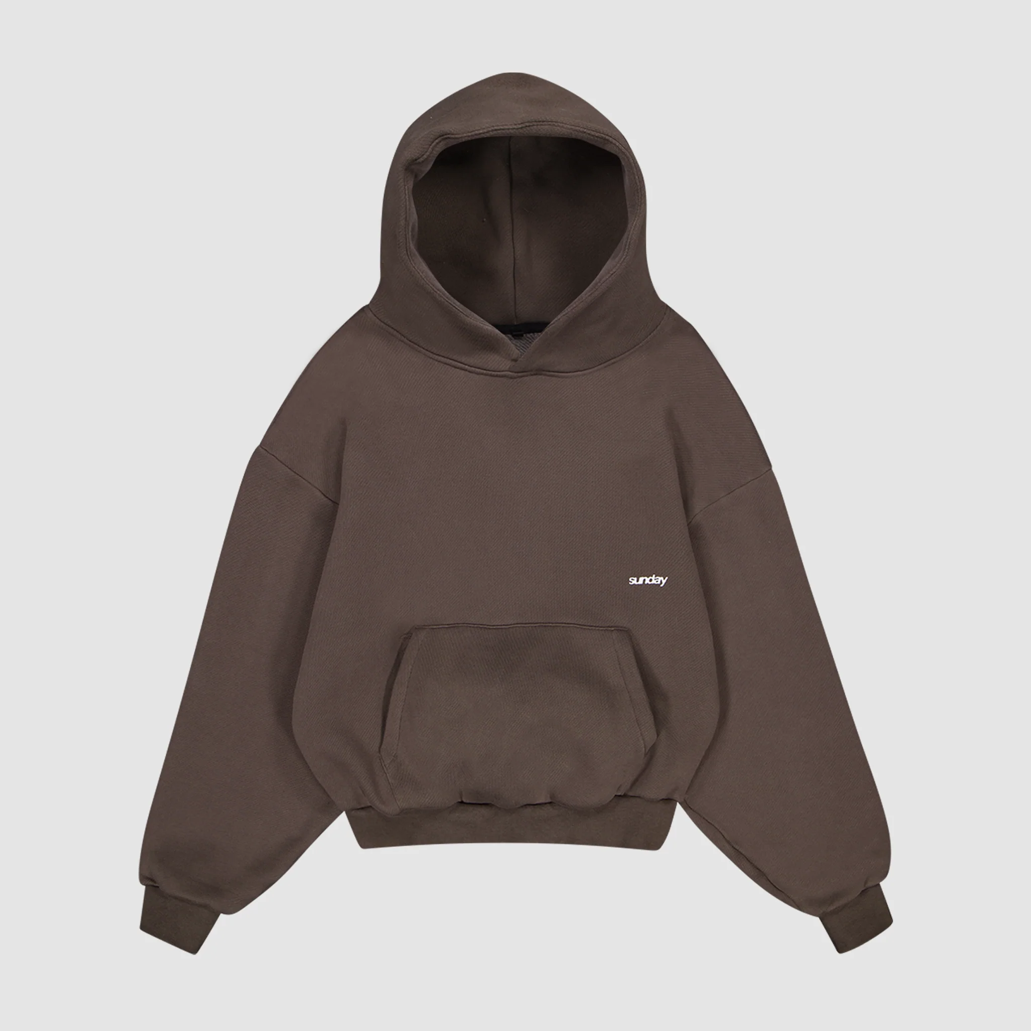 heavyweight script hoodie mocha