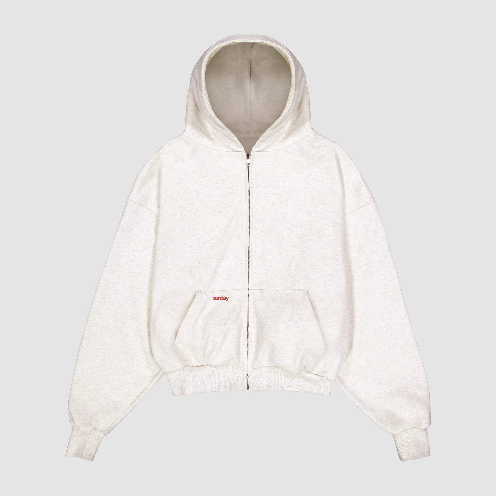heavyweight simple zip-up oatmeal