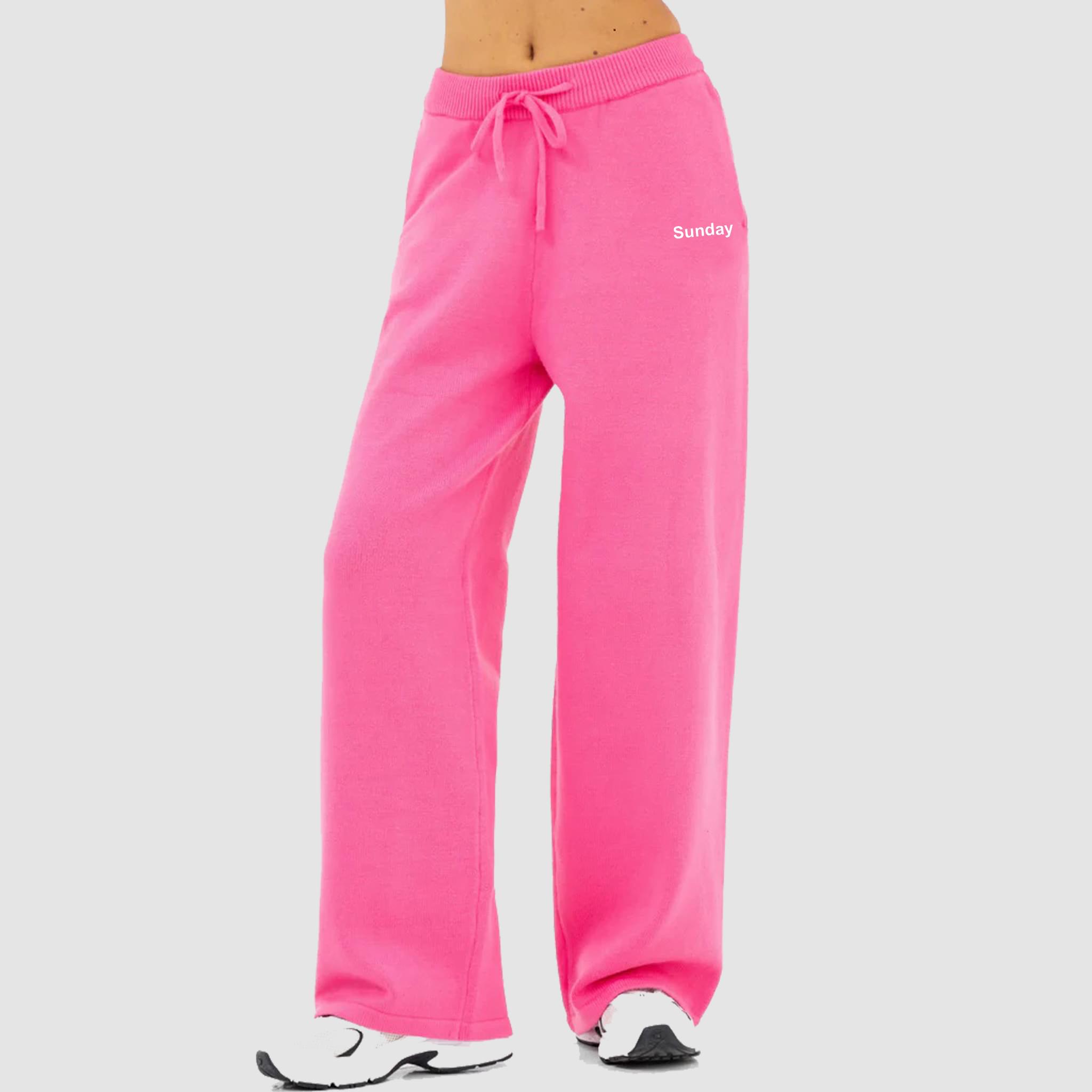 heavyweight straight leg tracks Dark Pink